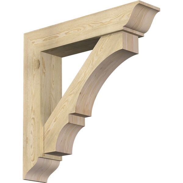 Ekena Millwork Balboa Traditional Rough Sawn Bracket w/ Offset Brace, Douglas Fir, 8"W x 38"D x 38"H BKT0806X38X38BOA01RDF - main